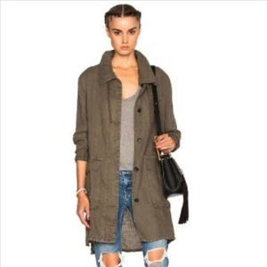 NWT James Perse Linen Parka **BLACK** Sz 3 (Large)